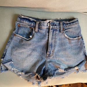 Abercrombie & Fitch cutoff high rise jean shorts